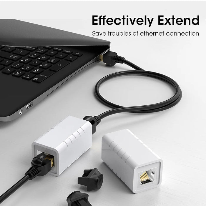 ZoeRax RJ45 Connector Network Ethernet Extender Extension for Cat7 Cat6 Cat5e Ethernet Cable Adapter Gigabit Female to Female