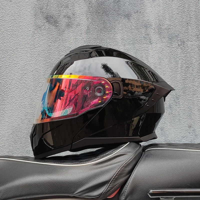 2025 high-quality motorcycle helmet dual lens modular flip helmet Casco para Motos road off-road travel full helmet capacity