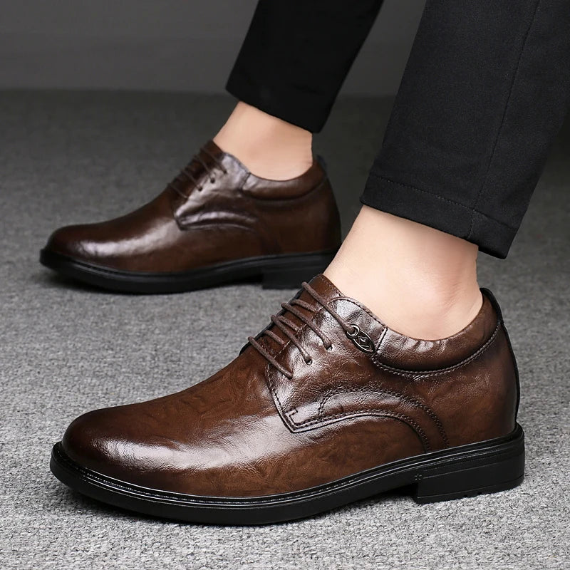 Spring Autumn Mens Genuine Leather Shoes Men Lace Up Oxfords Brown Black Casual Shoes Big Size 46 47 Dropshipping