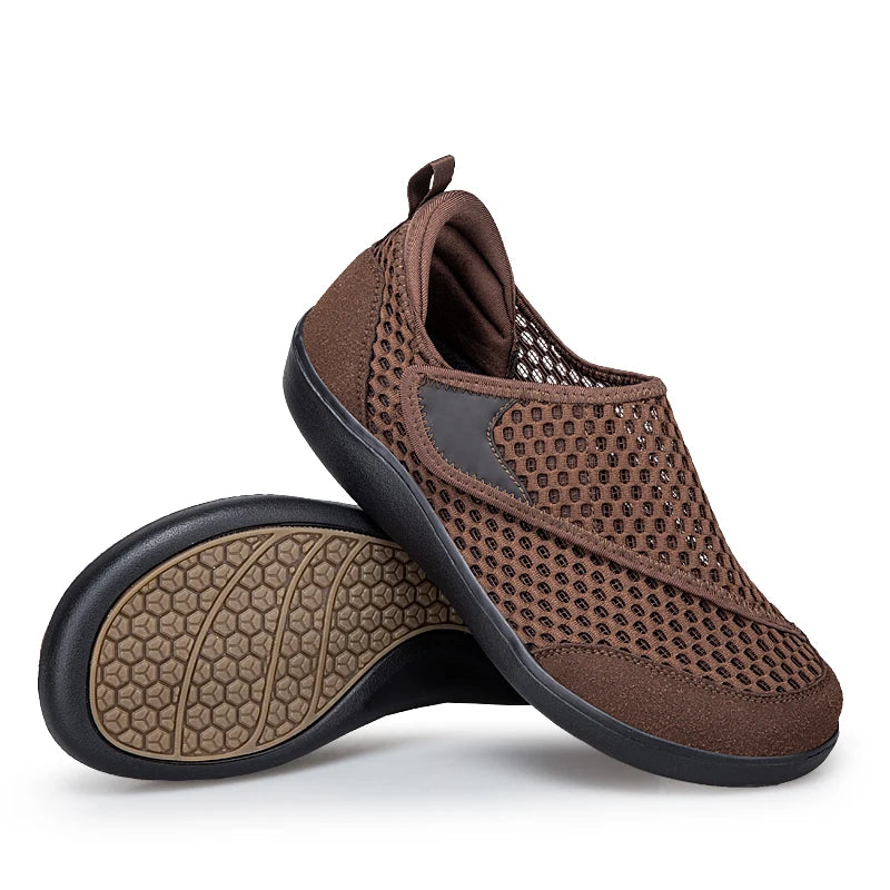 Unisex Wide Toe Walking Shoes Extra Wide Elderly Sneakers Plantar Fasciitis Shoes for Swollen Feet Orthopedic Foot Pain Relief