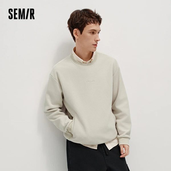 អាវយឺតបុរស Semir ក្តៅសម្រាប់ពាក់រដូវរងាឆ្នាំ ២០២៦ ពាក់ជារៀងរាល់ថ្ងៃ ទន់ស្រួល ស្រួលខ្លួន ស្ទីលធម្មតា ស្អាត ស្រមោល ទូខោអាវប្រចាំថ្ងៃ
