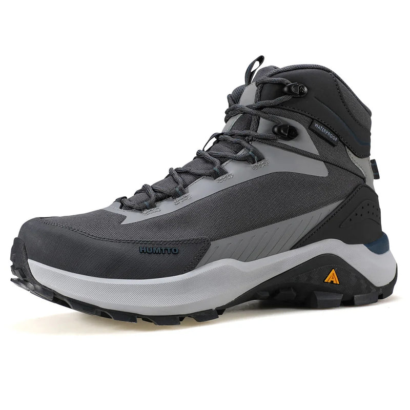 HUMTTO Genuine Leather Hiking Shoe for Men Breathable Outdoor Men's Sports Shoes Non-slip Winter Sneakers Black Trekking Boots