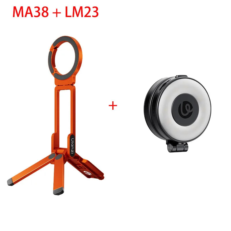ជើងទ្រទូរស័ព្ទ Ulanzi MA38 MagLock ជើងទ្រទូរស័ព្ទដែលអាចបត់បានជាមួយមូលដ្ឋានម៉ាញេទិក Arca-Swiss សម្រាប់ Iphone 16 15 14 Vlog Live