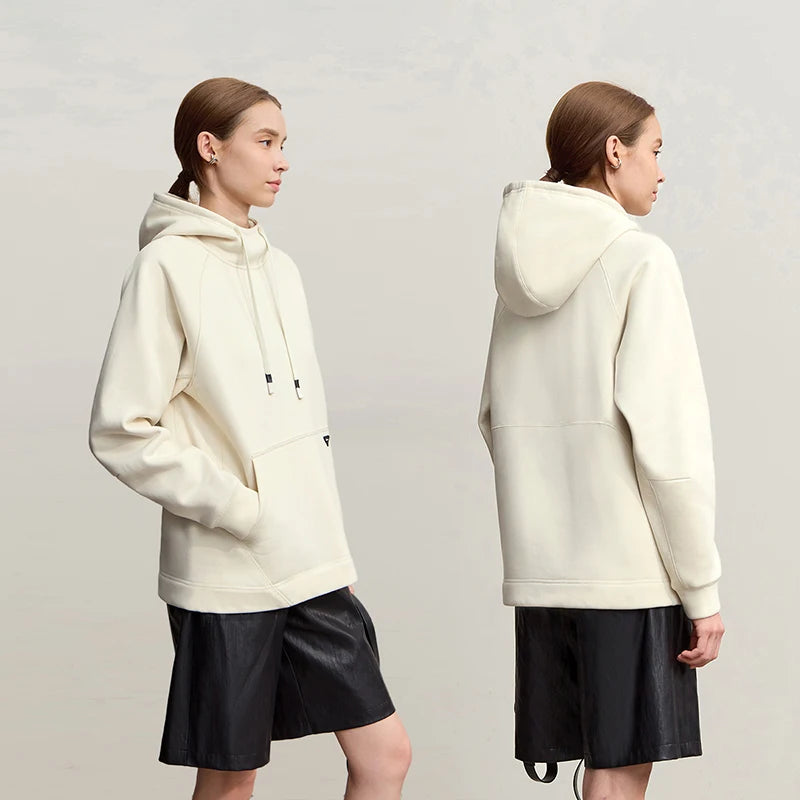Amii Hooded Sweatshirts 2026 Winter New Loose Micro-elastic Long Sleeve Women's Hoodie Warm Versatile Sweatshirt Woman 12544111