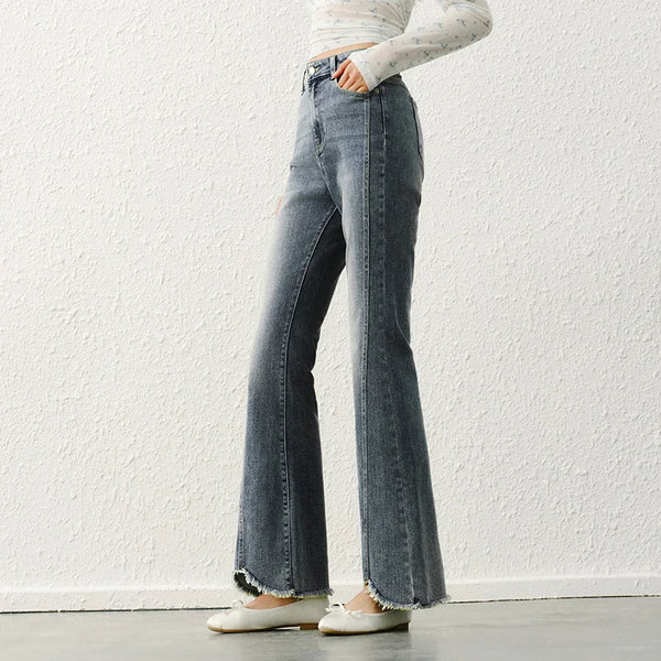 ខោខូវប៊យ Semir Flare Jeans សម្រាប់នារី 2026 រដូវផ្ការីក ខោជើងវែង ខោជើងវែង ទាន់សម័យ រចនាបថ Retro