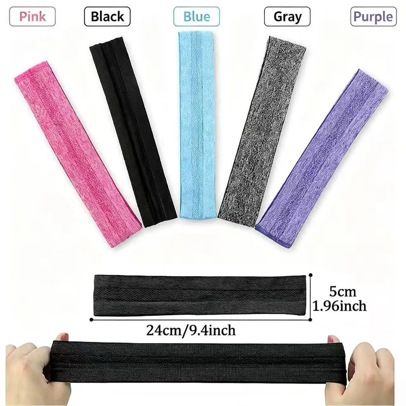Fitness Anti-Slip Running Headband Yoga Hairband Sweatband Tennis Sports Headscarf Hair Tie for Workout Exercise