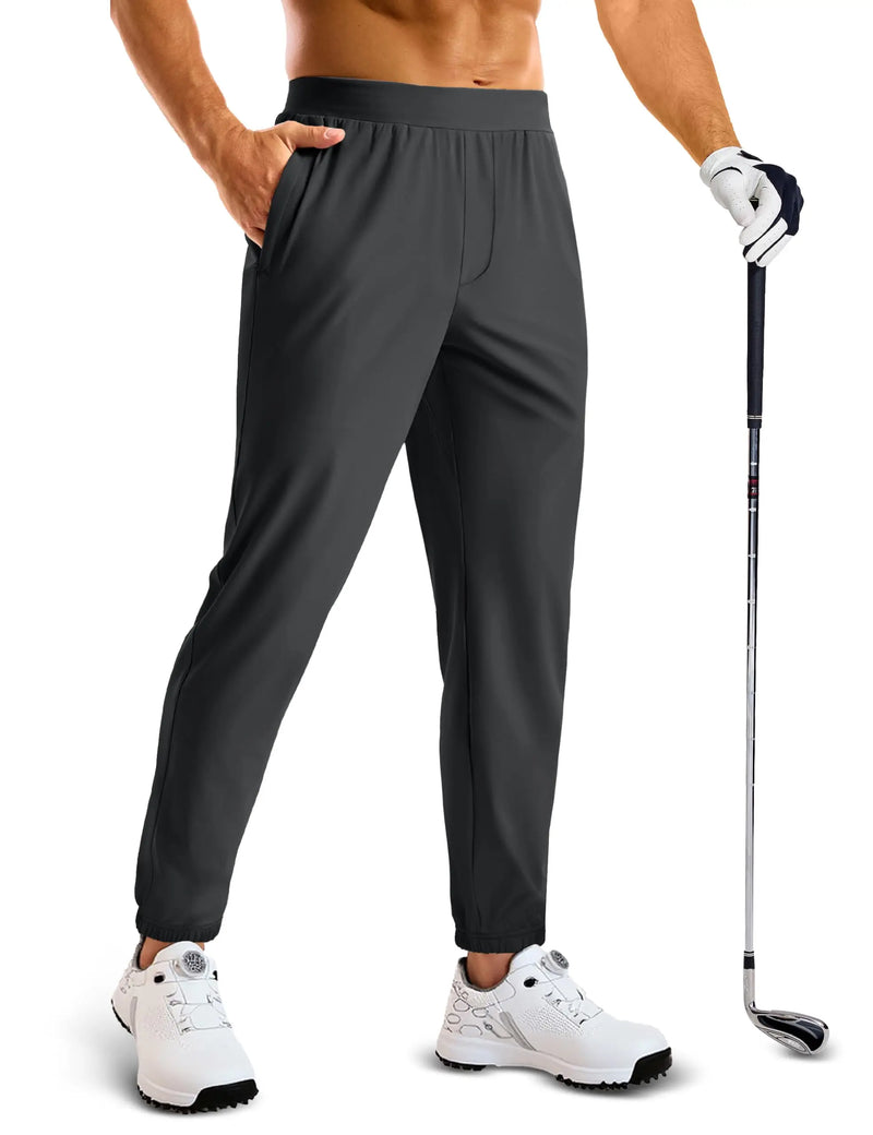 TACVASEN Golf Pants Men's Stretch Joggers with Zipper Pockets Breathable Lightweight Pants Work Casual Slack for Men Running