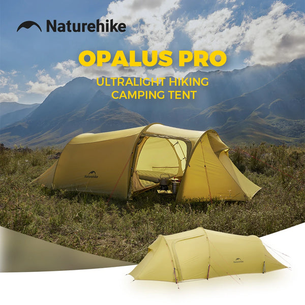 Naturehike Opalus Pro GT Camping Tent 2026 New 2~3 Person Ultralight Travel 20D Waterproof Shelter Outdoor Tunnel Tent Family