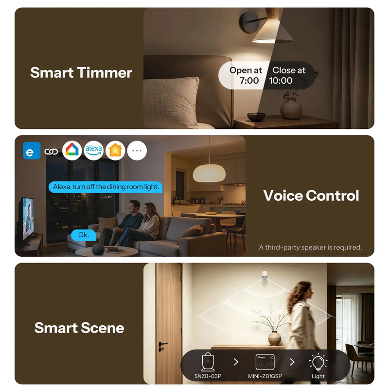 SONOFF MINI-ZB1GSP MINI ONE PM Zigbee Smart Switch 16A Max Energy & Electricity Bill Tracking Load Apple Home Via Matter Bridge