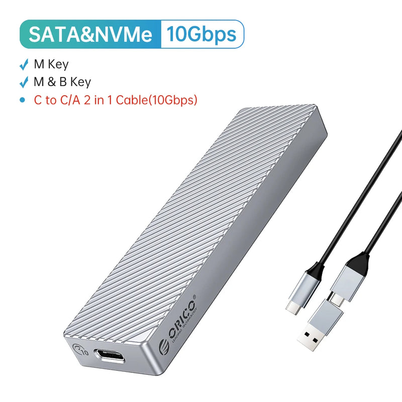 ORICO 40Gbps M.2 NVMe SSD Enclosure USB4 PCIe3.0x4 USB C Aluminum External Adapter Compatible with Thunderbolt 3 4 Tool Free