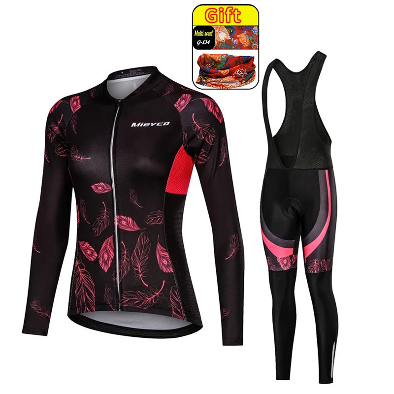 Women's Long Sleeve Cycling Jersey Quick Dry Breathable MTB Road Bike Riding Shirt Slim Fit Bicycle Racing Sportswear