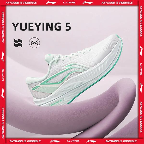 ស្បែកជើងរត់ Li-Ning សម្រាប់នារី YUEYING 5 Optimized Cushion ជាមួយនឹងប្រអប់ម្រាមជើងធំទូលាយ TEMPO BOUNSE ស្បែកជើងប៉ាតា Lining ឆ្លុះបញ្ចាំង ARHW004
