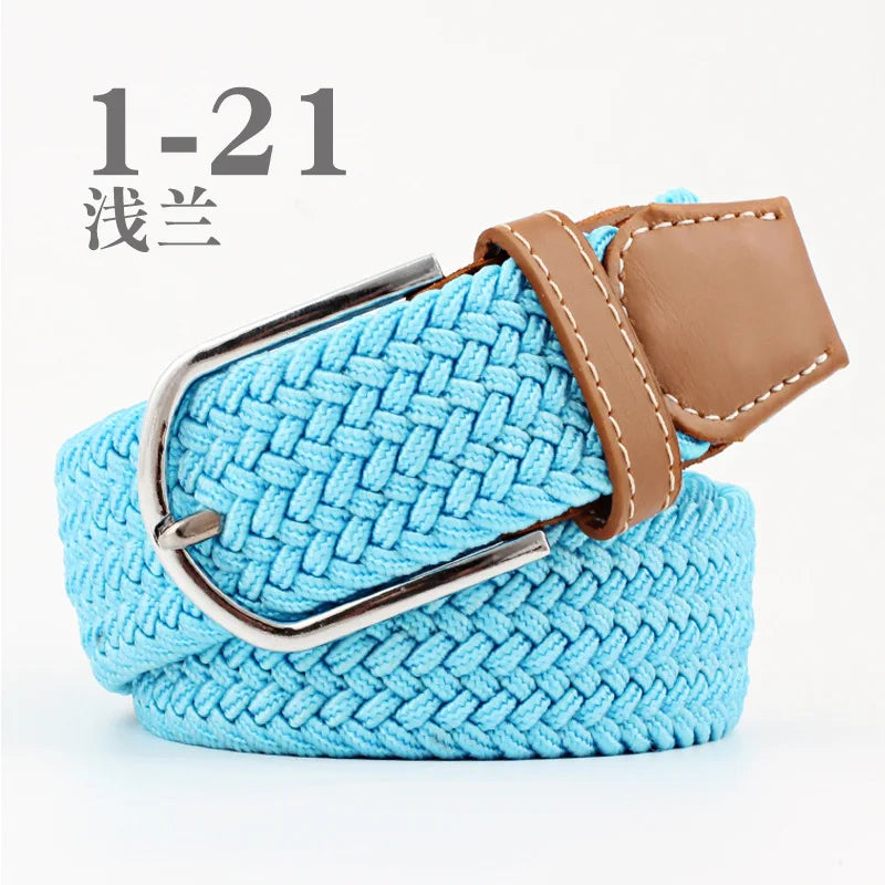 105cm Stretch Woven Belt, Unisex Canvas Belts Fashion Casual Student Belt Women Cinturon Male Waistband.