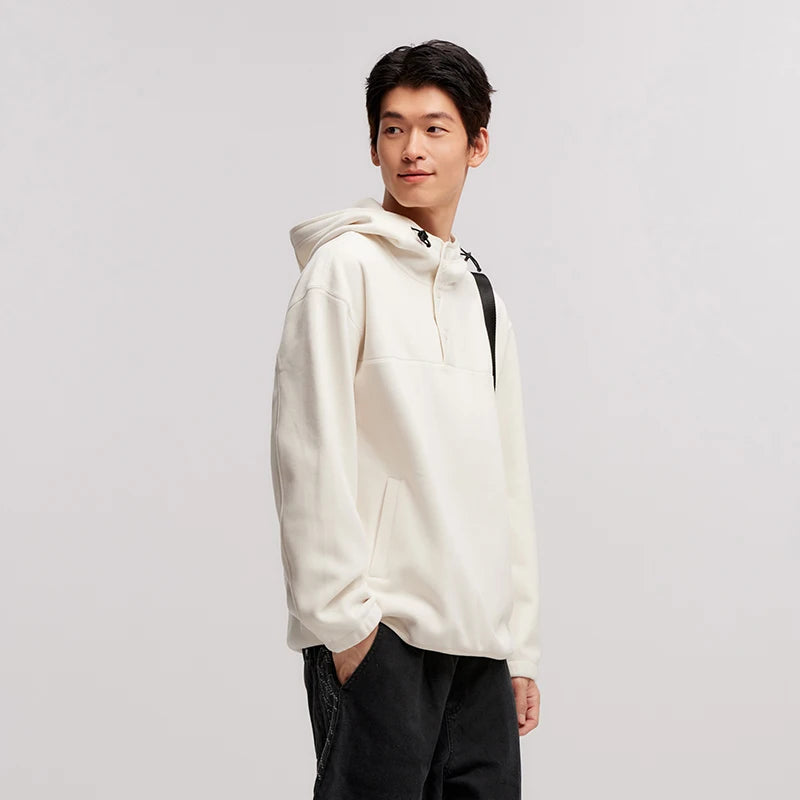 Semir Fleece Hoodie Pullover Relaxed Fit Men 2025 Winter Warm Comfortable Half Zip Casual Basic Style Daily Sweatshirt