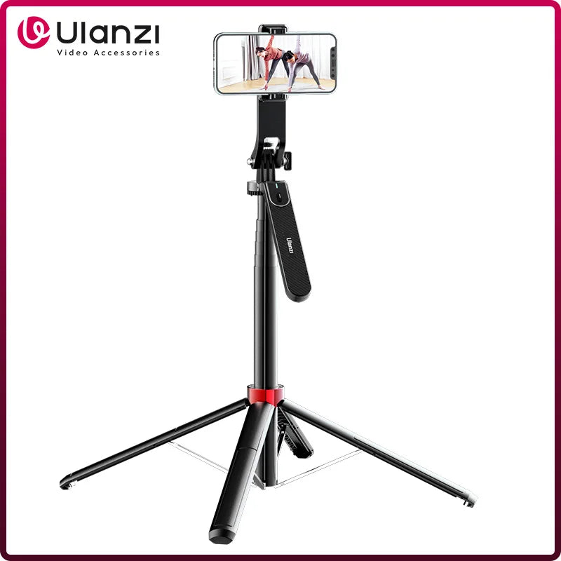 Ulanzi MA09 ជើងកាមេរ៉ា Selfie បញ្ជាពីចម្ងាយ Bluetooth ទំហំ 1.8 ម៉ែត្រ ជាមួយវីស 1/4" ជើងទម្រទូរស័ព្ទបង្វិលបាន 360° សម្រាប់ការផ្សាយផ្ទាល់ Vlog