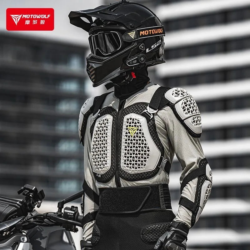 អាវម៉ូតូ Motowolf សម្រាប់បុរស និងស្ត្រី អាវការពារសម្រាប់ប្រណាំងម៉ូតូ និងម៉ូតូ អាវការពារម៉ូតូ និងម៉ូតូកង់បួន ដែលត្រូវបានអនុម័តដោយ CE