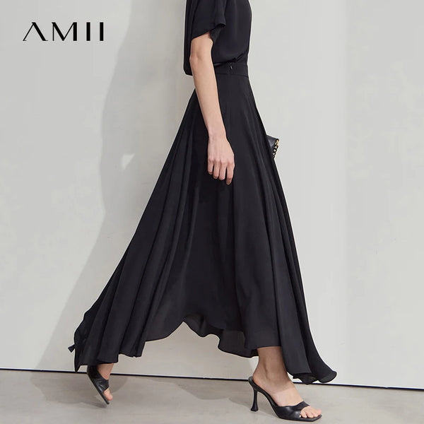 AMII សំពត់ខ្លីការិយាល័យនារីសាមញ្ញនារីឆ្នាំ ២០២៦ រដូវក្តៅថ្មីរលុងមិនស្មើគ្នាសំពត់រាងអក្សរ A សំពត់នារីម៉ូដ ១២៥៤២១៦៨