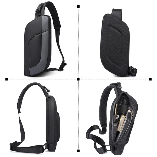 BANGE New Design Multifunction Crossbody Bag Shoulder Messenger Bags Male Waterproof Short Trip Chest Bag Pack for Men Sling Bag