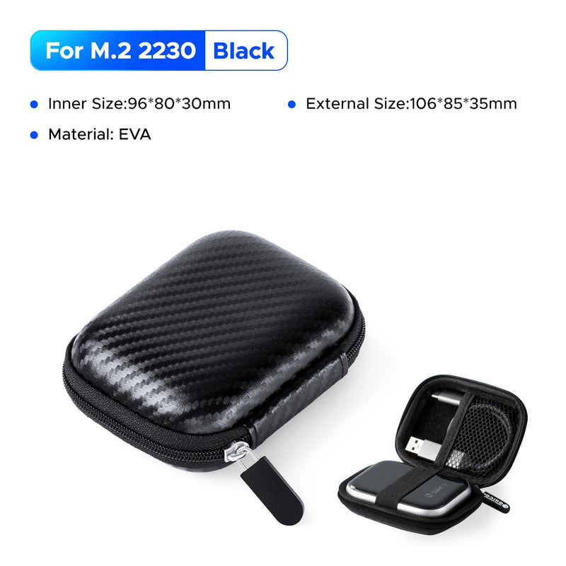 ORICO Portable Protection Hard Case Shockproof EVA Organizer Case for External 2.5 inch Hard Drive SSD USB Charging Cable