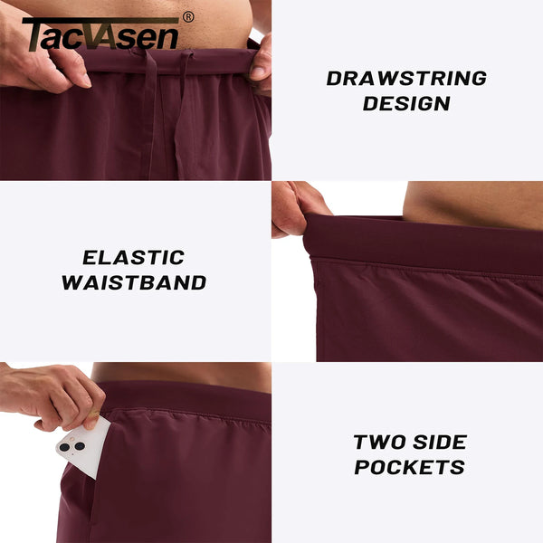TACVASEN Men's UPF 50+ Athletic Running Shorts 8 inches Quick Dry Lightweight Workout Gym Sports Hiking Shorts with 3 Pockets