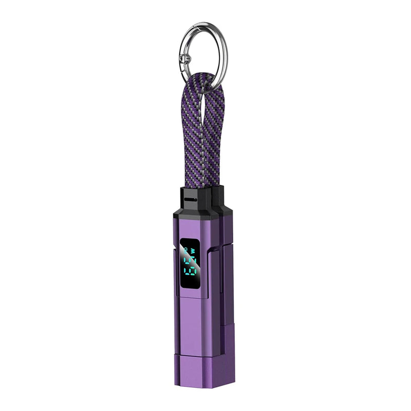 ខ្សែសាក iLMH Keychain, ខ្សែសាកច្រើនប្រភេទ USB C 4 ក្នុង 1 ជាមួយអេក្រង់ឌីជីថល, ខ្សែសាកលឿនចល័តសម្រាប់ឧបករណ៍