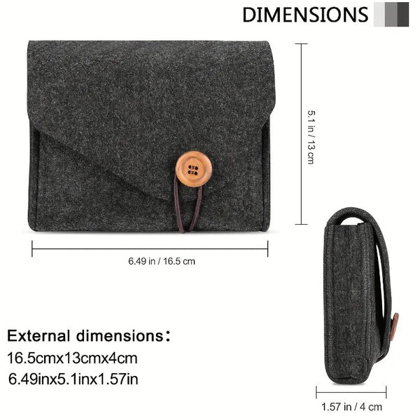 Enlarged Felt Material Cosmetic Storage Box,Organizer Pouch,Suitable for Cosmetics, Laptop Chargers, Data Cables.Storage Bag