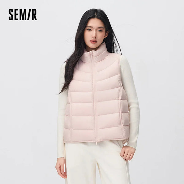 អាវកាក់ Semir សម្រាប់នារី ការពារទឹក ទម្ងន់ស្រាល ៩០ ភាគរយ ធ្វើពីរោមចៀម ក្រណាត់ទន់ ងាយស្រួលពាក់ប្រចាំថ្ងៃ រដូវរងាថ្មីឆ្នាំ ២០២៦