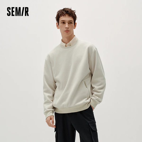 អាវយឺតបុរស Semir ក្តៅសម្រាប់ពាក់រដូវរងាឆ្នាំ ២០២៦ ពាក់ជារៀងរាល់ថ្ងៃ ទន់ស្រួល ស្រួលខ្លួន ស្ទីលធម្មតា ស្អាត ស្រមោល ទូខោអាវប្រចាំថ្ងៃ