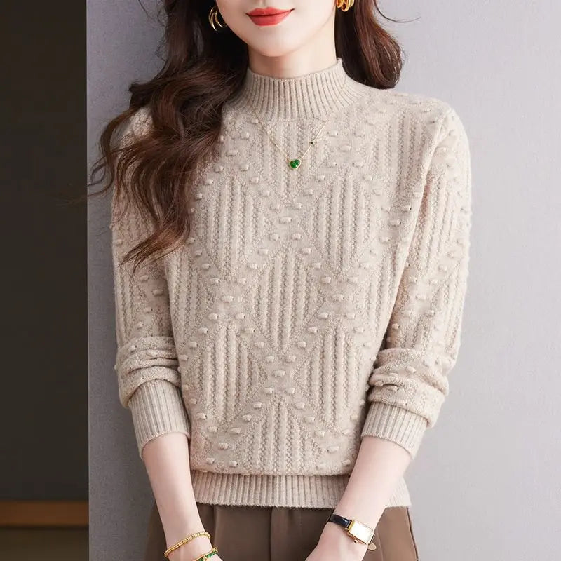 New Vintage Knitwear Tops Spring Autumn Warm Pullover Sweater Women Trends 2026 Winter Basic Wear Long Sleeve Jumper Female