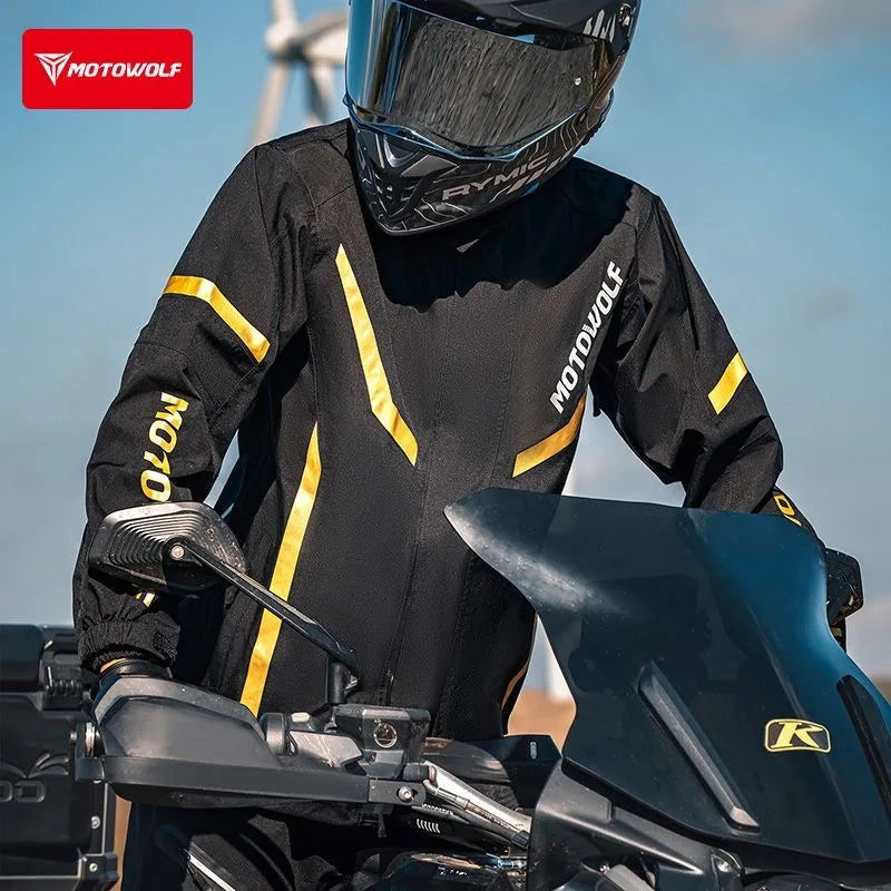 ឈុតអាវភ្លៀងជិះម៉ូតូ MOTOWOLF អាវការពារទឹក ការពារព្យុះភ្លៀង អាវសម្រាប់ជិះលេងក្នុងពិធីជួបជុំ ការពារភ្លៀងសម្រាប់អ្នកជិះតែម្នាក់