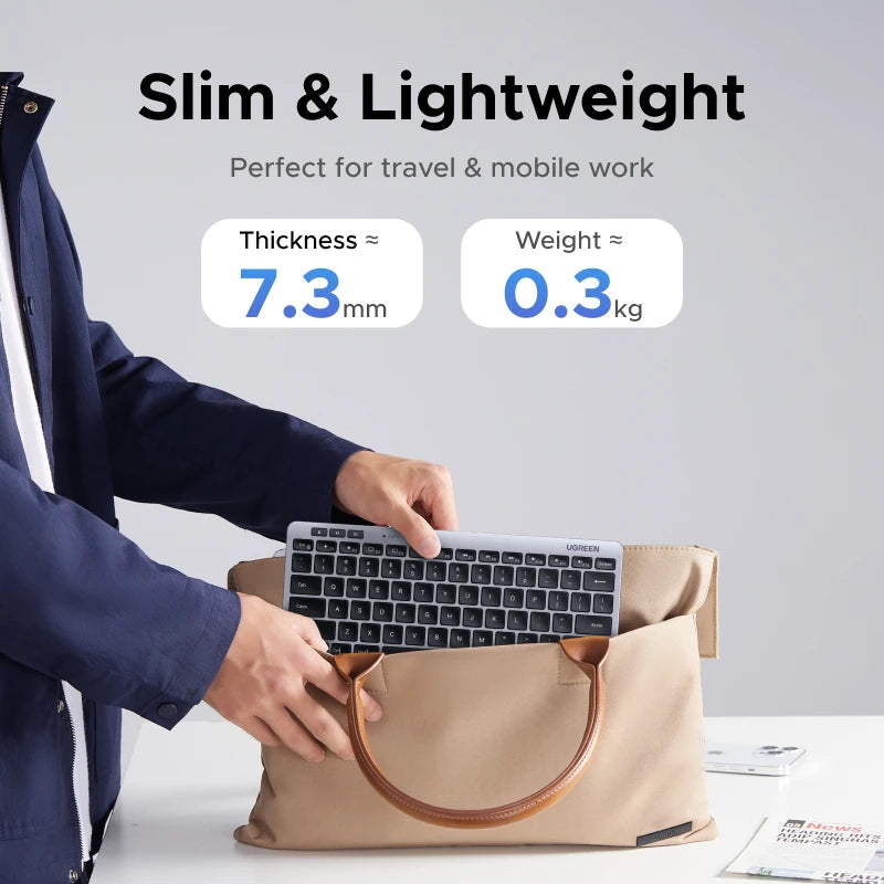 UGREEN Wireless Keyboard Bluetooth 5.3 & 2.4G Wireless Scissor Structure Russian/EN 78 Keycaps For MacBook iPad PC Tablet