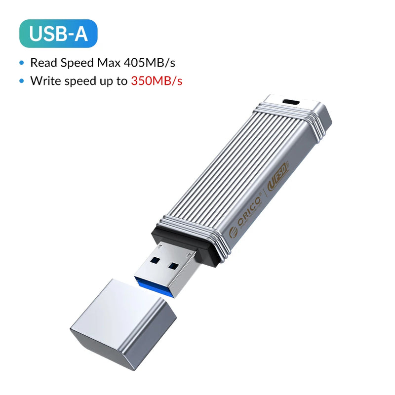ORICO UFSD Metal Flash USB 3.0 Flash Drive 405MB/S 512GB 256GB 128GB 64GB USB Stick Type C Pendrives Memory Stick U Disk