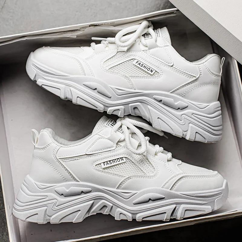 Men's Chunky Sneakers Summer Thick-Sole Breathable Casual Outdoor Running Shoes Fashion Student Soft-Sole Anti-Slip Sports Shoes