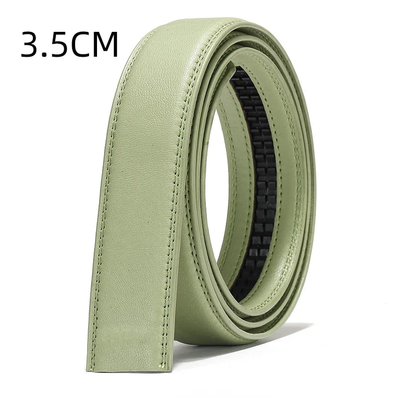 2.4cm 3.0cm 3.5cm Width Available,PU Automatic Buckle Strip Yellow Belt Gray Belt Blue Green Belts (No Belt Metal Buckle) 2026