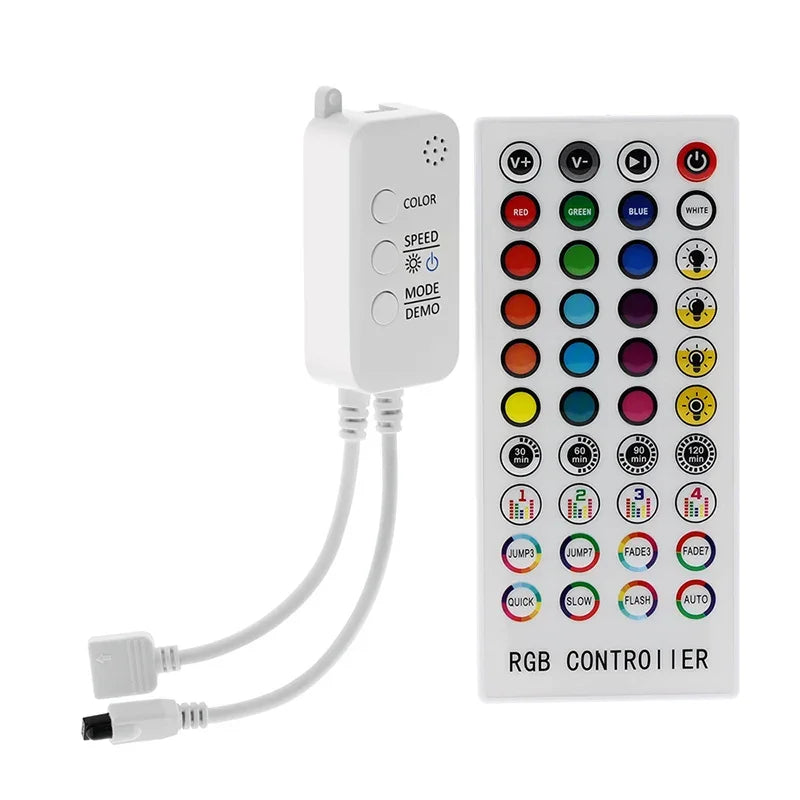 JOYINLED Music RGB Led Controller DC5-24V Bluetooth Control 40 Keys 16 Million Colors with Timer Mode