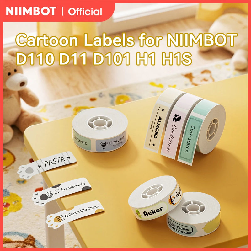 Niimbot Thermal Printer Labels 1 Roll of Self-adhesive Label Paper for D110 D11 D101 H1 H1S Bluetooth Label Maker