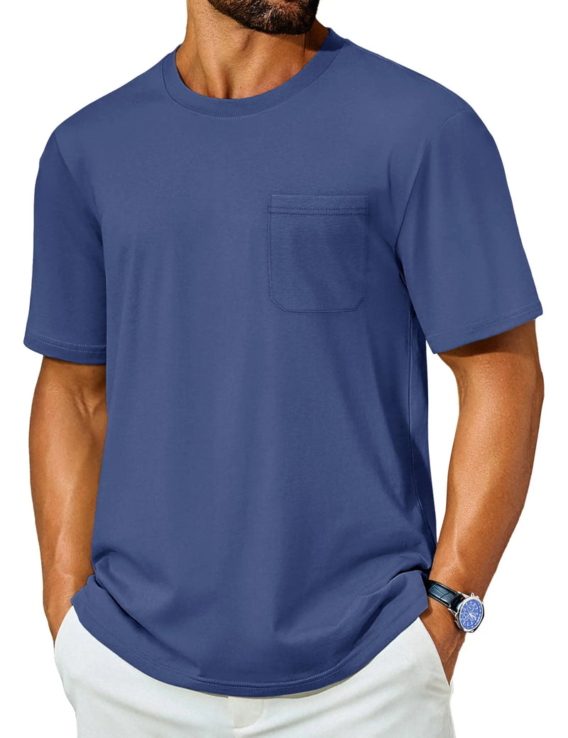 TACVASEN Men's Quick Dry T-Shirt UV Protection Short Sleeve Summer Tee With Pocket Breathable  Hiking Fishing Performance Top