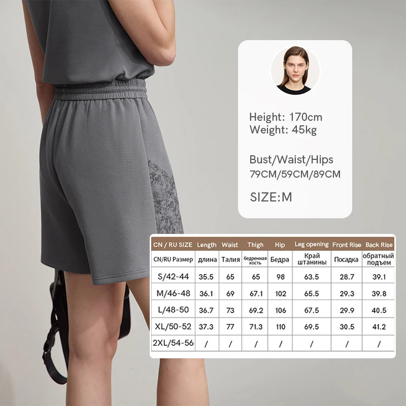 AMII Minimalist Casual Shorts for Women 2026 Summer Print Sports Style Short Pants Female Knitting Straight Pant Woman 12522004