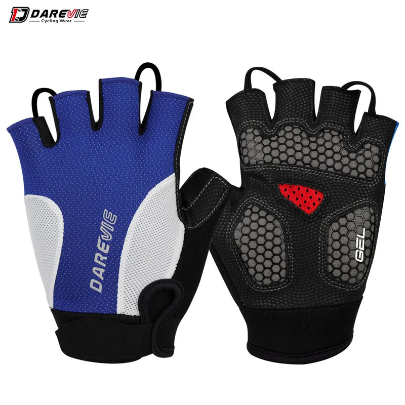 ស្រោមដៃជិះកង់ DAREVIE MTB មានស្រទាប់ជែលការពារការប៉ះទង្គិច ស្រោមដៃពាក់កណ្ដាលម្រាមដៃ អាចដកដង្ហើមបាន ស្រោមដៃជិះកង់ពាក់កណ្ដាលម្រាមដៃ ជូតញើសបានលឿន