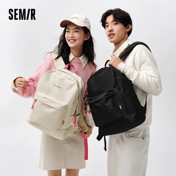 កាបូបស្ពាយ Semir សម្រាប់នារី ទម្ងន់ស្រាល ងាយស្រួលធ្វើដំណើរ សមត្ថភាពធំ កាបូបស្ពាយសម្រាប់សិស្ស ម៉ូដទាន់សម័យប្រចាំថ្ងៃ Dopamine កាបូបយួរដៃសម្រាប់និស្សិត ឆ្នាំ២០២៦