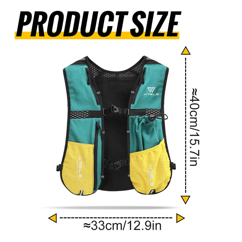 WRELS Running Vest Lightweight Hydration Vest with Water Bladder Hydration Backpack for Marathon Trail Cycling Hiking Jogging