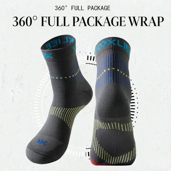WRELS 1/2/3 Pairs Sports Crew Socks Breathable Compression Running Socks Men Women Anti Odor Elastic Outdoor Athletic Socks