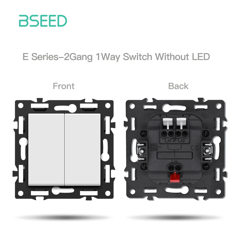 BSEED 1/2Gang Button Switch Function Part Glass Frame Only Light Switch DIY Part ST/TV/CAT6 Scoket Parts Free Combination