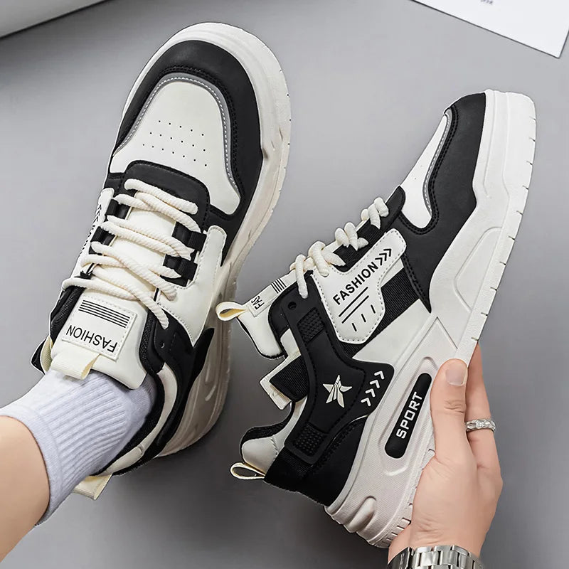 Men's thick-sole casual shoes Four seasons new soft-sole anti-slip comfort outdoor walking shoes fashion flat sports board shoes