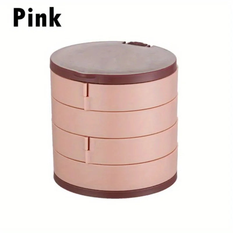 1pc Rotating Storage Box for Organizing Earrings, Rings, And Necklaces Made of Multi-Layer Plastic, Jewelry Boxes organizer box