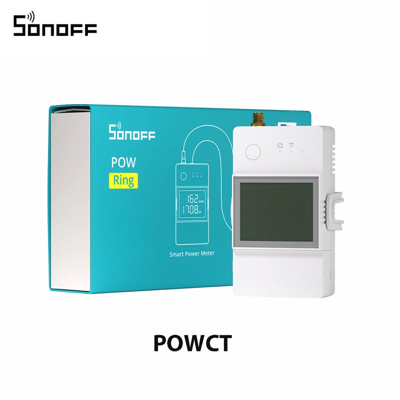 SONOFF POWCT Ring Smart Power Meter ESP32 Chip Non-Contact CT 100A Energy Monitor Contacter Control Works with Alexa IFTTT