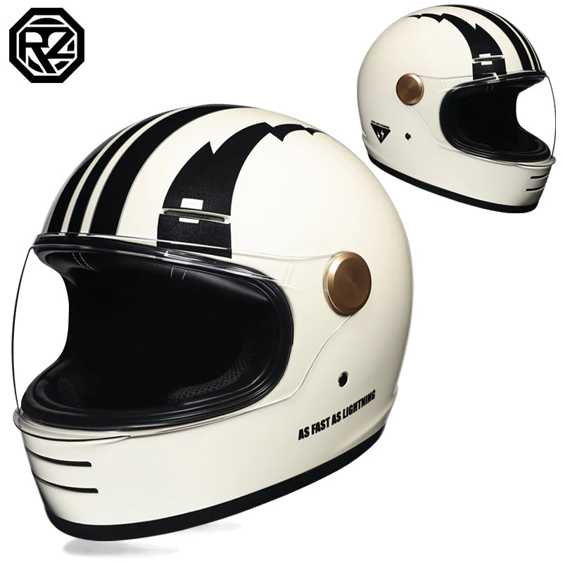 ORZ Motorcycle Helmet DOT Certification Retro Full Face Off Road Helmet Cascos Para Motos Capacete Casco Moto