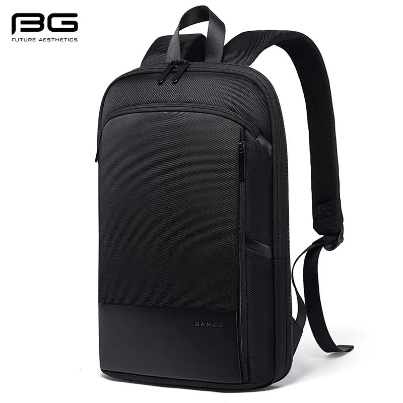 BANGE Slim Men Business Expandable Waterproof 15.6" Laptop Backpack Fashion Male Travel Light Scalable Shoulder Bags for Men
