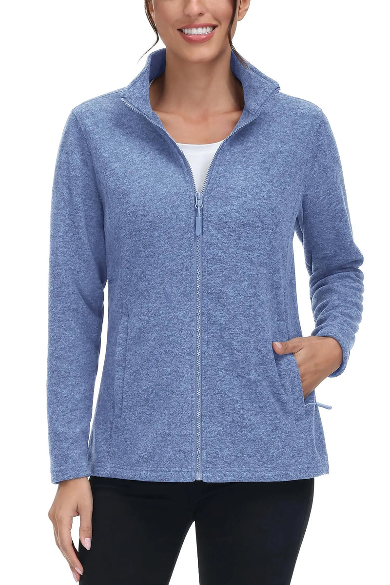 TACVASEN Spring/Autumn Lightweight Fleece Jackets Womens Sports Warm Sweatshirts Thermal Casual Turtleneck Sweater Coats Tops