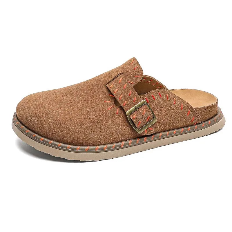 Men's Mules slip on casual shoes new summer breathable light soft-sole anti-slip outdoor fashion versatile walking semi slippers